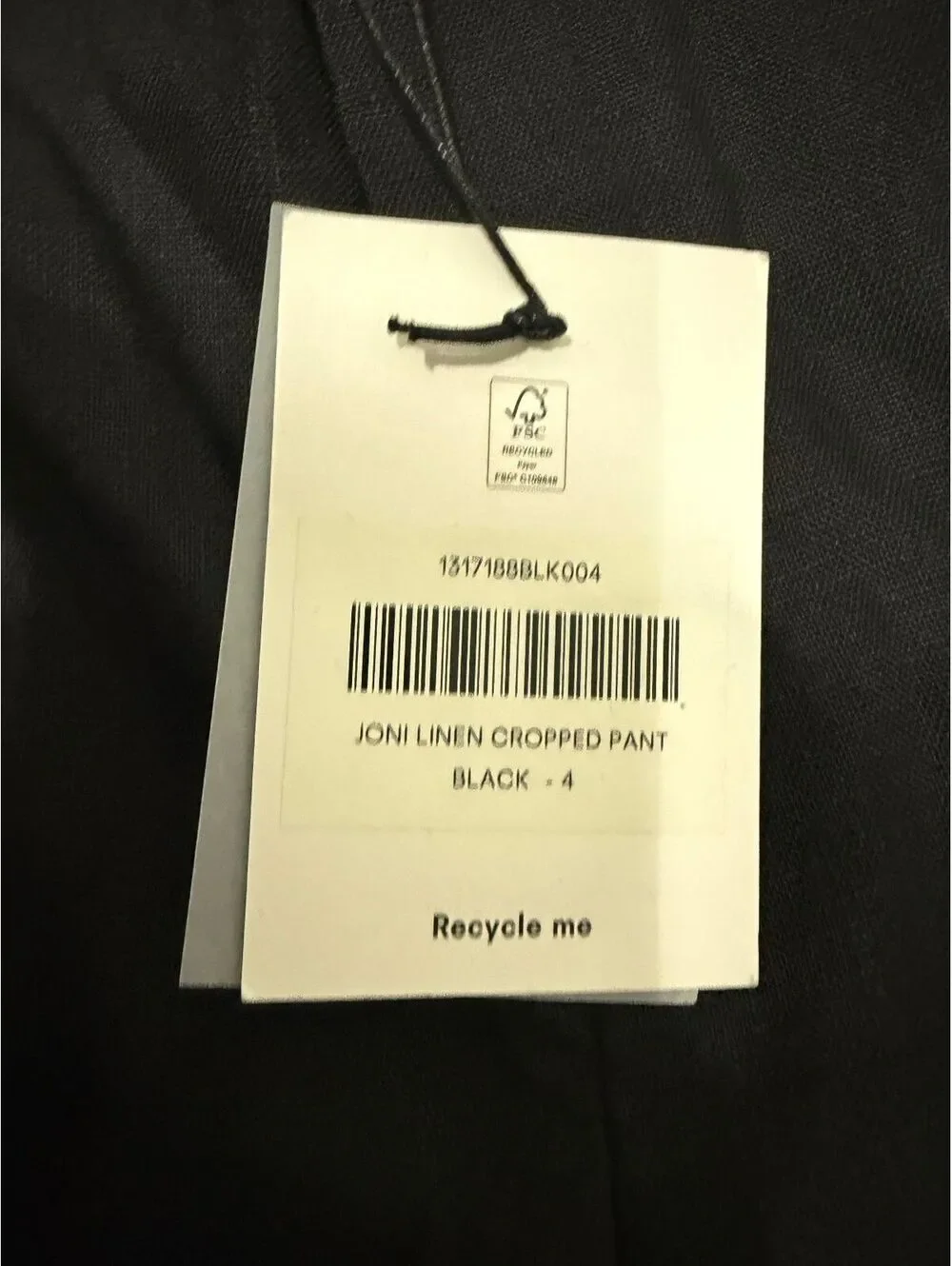 Reformation NWT Joni Linen Cropped Pant